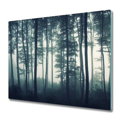 Protège Plaque en verre Forêt dans le brouillard