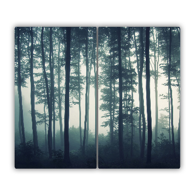 Protège Plaque en verre Forêt dans le brouillard