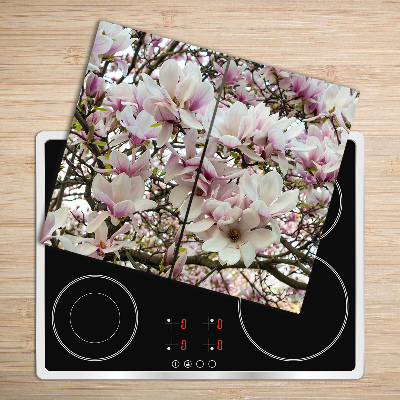 Protège Plaque en verre Fleurs magnolias