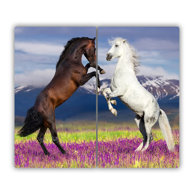 Protège Plaque en verre Montagnes de chevaux