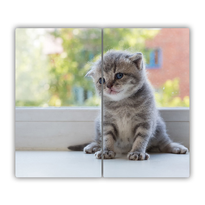 Protège Plaque en verre Petite fenêtre de chat