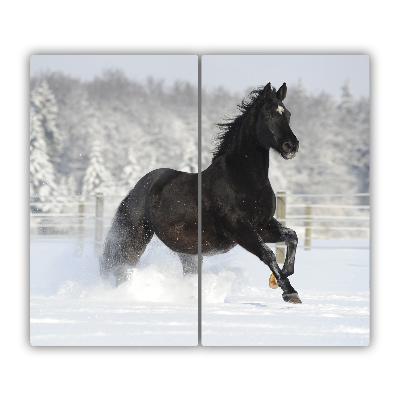 Protège Plaque en verre Neige de cheval