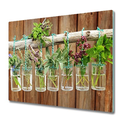 Protège Plaque en verre Herbes dans des verres