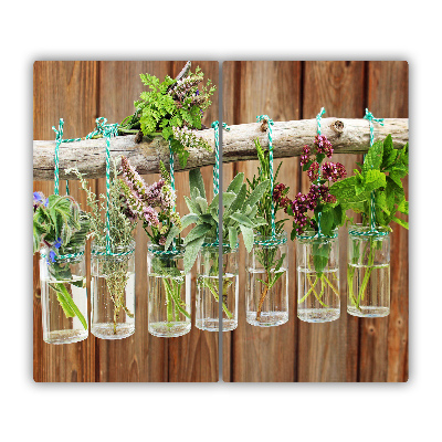 Protège Plaque en verre Herbes dans des verres