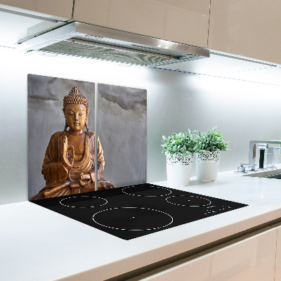 Protège Plaque en verre Bouddha en bois