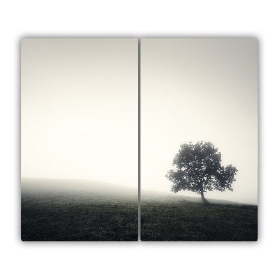 Protège Plaque en verre Un arbre solitaire