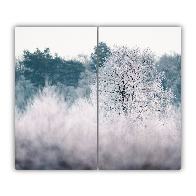 Protège Plaque en verre Arbres d'hiver