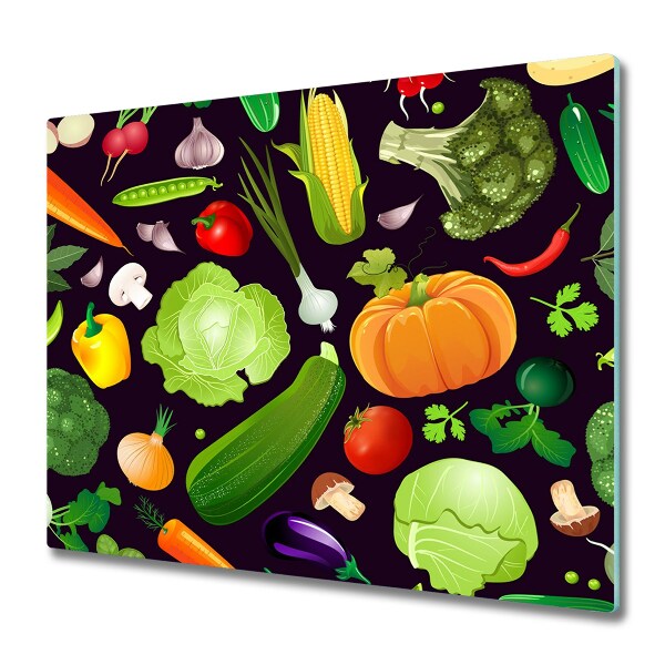 Protège Plaque en verre Légumes colorés