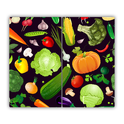 Protège Plaque en verre Légumes colorés