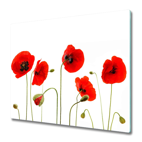 Protège Plaque en verre Coquelicots