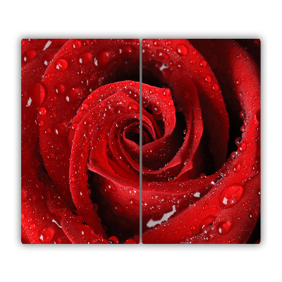 Protège Plaque en verre Goutte de rose