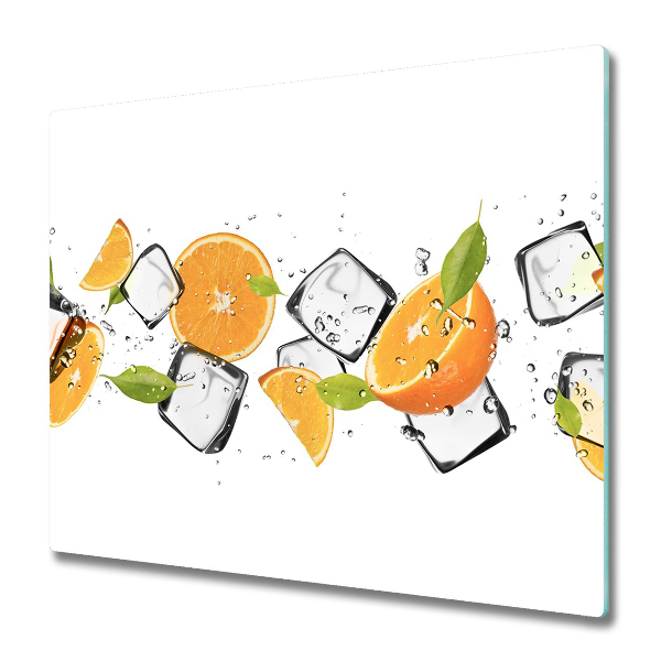 Protège Plaque en verre Oranges avec glace