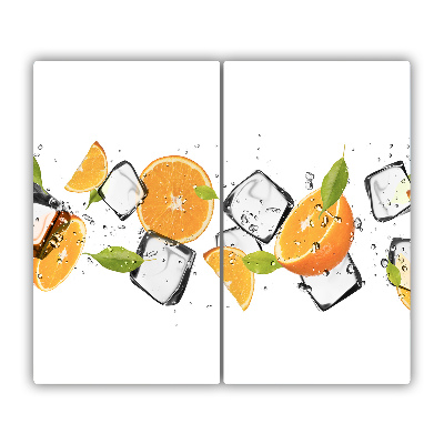 Protège Plaque en verre Oranges avec glace