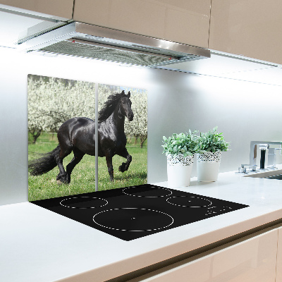 Protège Plaque en verre Fleurs de chevaux