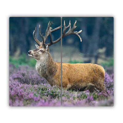 Protège Plaque en verre Cerf à la lavande