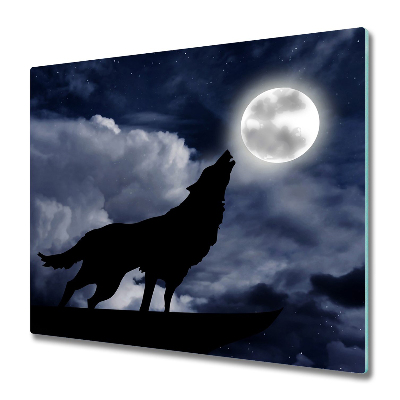 Protège plaque à induction Loup aujourd'hui pleine lune