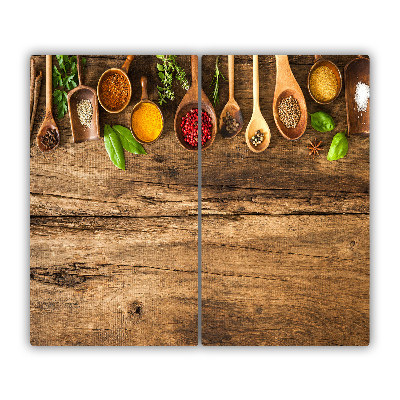 Protège plaque de cuisson Épices bois