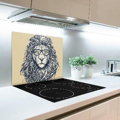 Protège plaque de cuisson Hipster lion