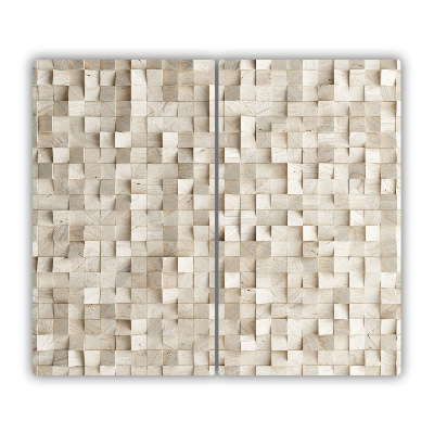 Protège plaque de cuisson Cubes en bois