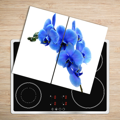 Protège plaque de cuisson Orchidée bleue