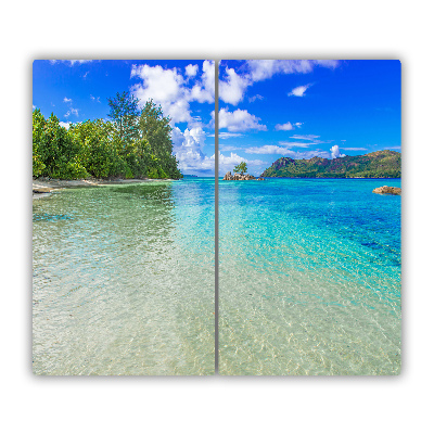 Protège plaque de cuisson Plage des seychelles