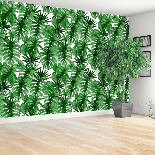 Papier peint decoratif Feuilles tropicales