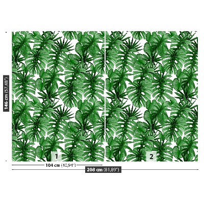 Papier peint decoratif Feuilles tropicales