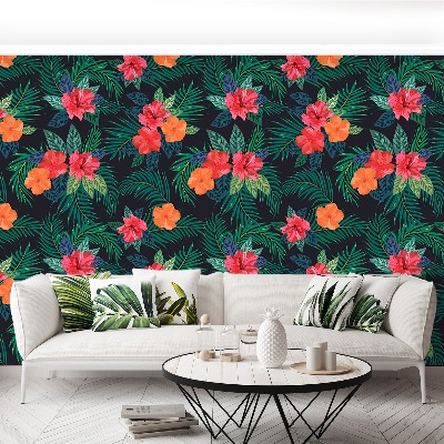 Papier peint decoratif Fleurs tropicales