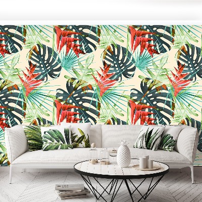 Papier peint decoratif Feuilles tropicales