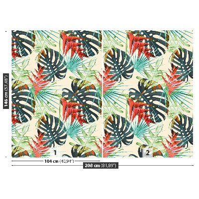 Papier peint decoratif Feuilles tropicales