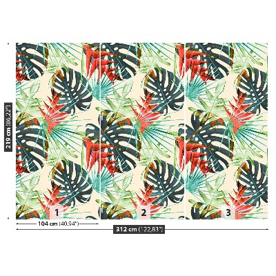 Papier peint decoratif Feuilles tropicales