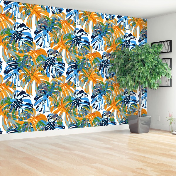 Papier peint decoratif Feuilles tropicales