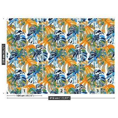 Papier peint decoratif Feuilles tropicales