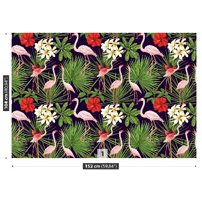 Papier peint decoratif Plantes flamingos