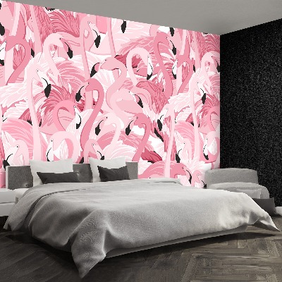 Papier peint decoratif Flamants roses