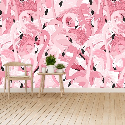 Papier peint decoratif Flamants roses