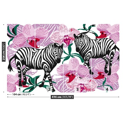 Papier peint decoratif Fleur d'orchidée zebra