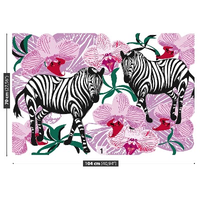 Papier peint decoratif Fleur d'orchidée zebra