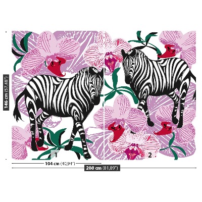 Papier peint decoratif Fleur d'orchidée zebra