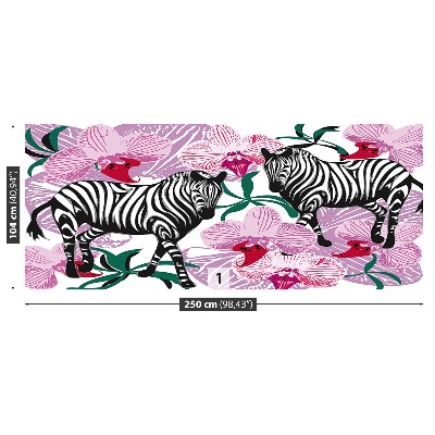 Papier peint decoratif Fleur d'orchidée zebra