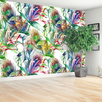 Papier peint decoratif Fleurs tropicales