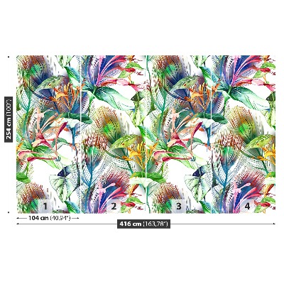 Papier peint decoratif Fleurs tropicales