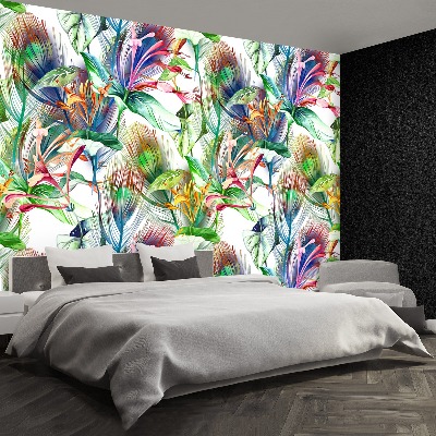 Papier peint decoratif Fleurs tropicales