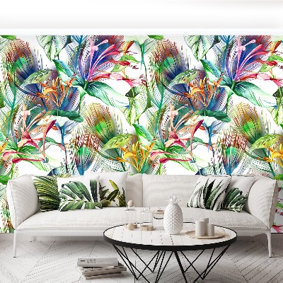 Papier peint decoratif Fleurs tropicales