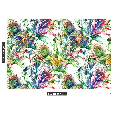 Papier peint decoratif Fleurs tropicales