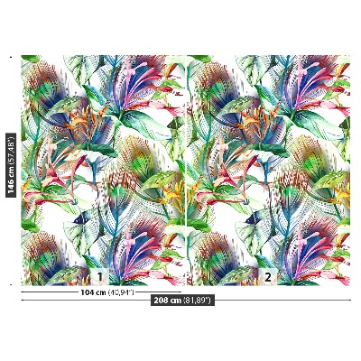 Papier peint decoratif Fleurs tropicales