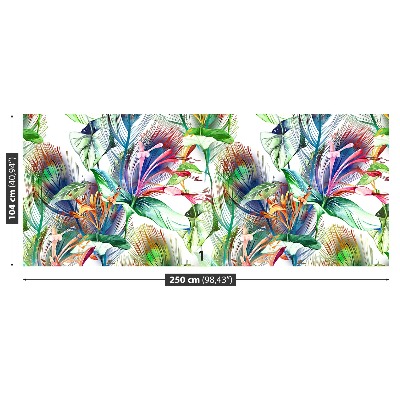 Papier peint decoratif Fleurs tropicales