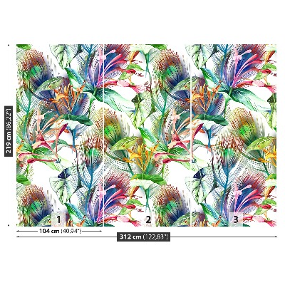 Papier peint decoratif Fleurs tropicales