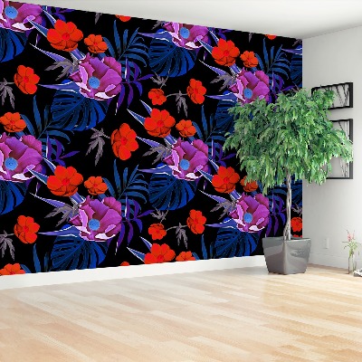 Papier peint decoratif Fleurs tropicales