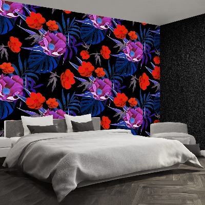 Papier peint decoratif Fleurs tropicales